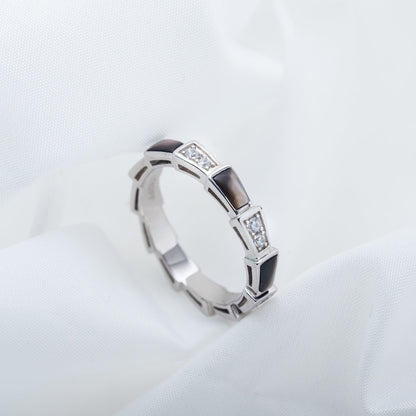 [OAK JURI]SERPENTI RING SILVER  DIAMOND BLACK MOP 3MM