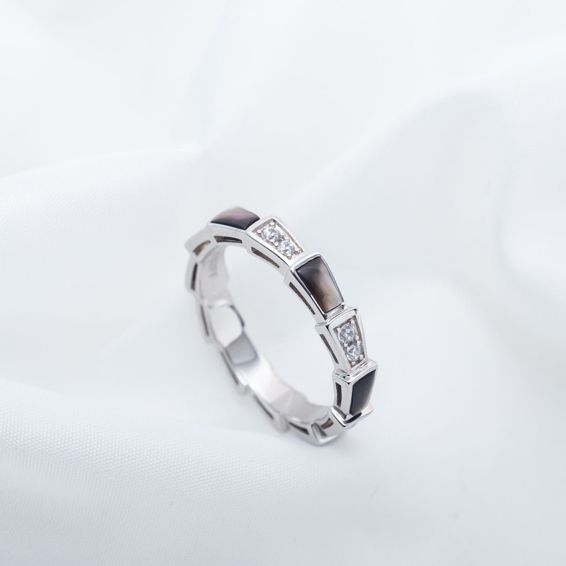 [OAK JURI]SERPENTI RING SILVER  DIAMOND BLACK MOP 3MM