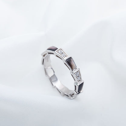 [OAK JURI]SERPENTI RING SILVER  DIAMOND BLACK MOP 3MM