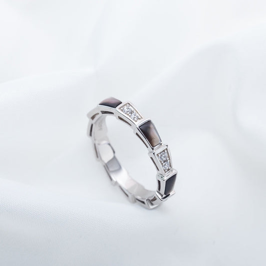 [OAK JURI]SERPENTI RING SILVER  DIAMOND BLACK MOP 3MM