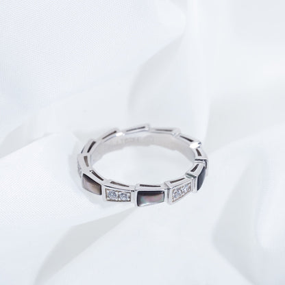 [OAK JURI]SERPENTI RING SILVER  DIAMOND BLACK MOP 3MM