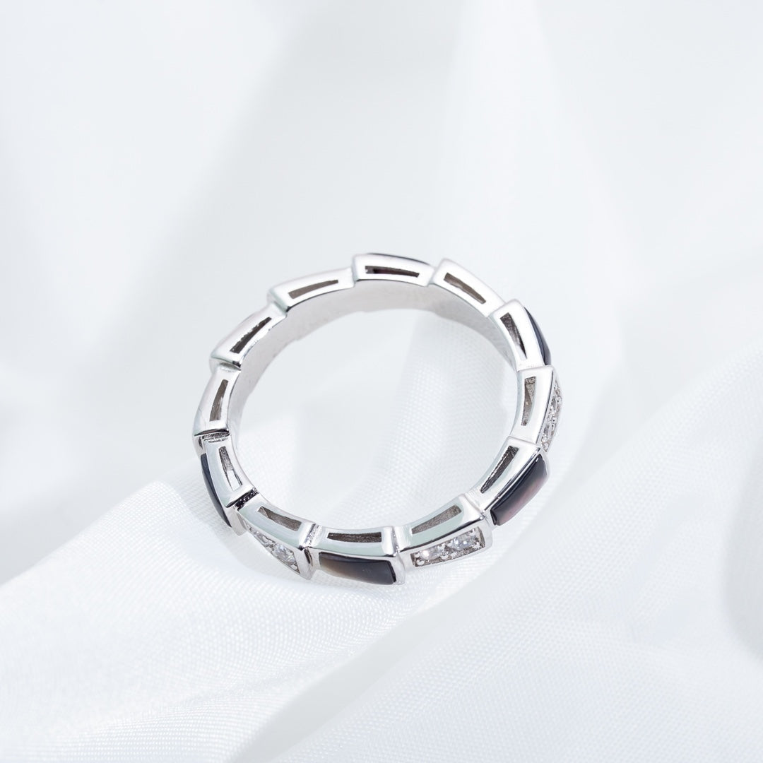 [OAK JURI]SERPENTI RING SILVER  DIAMOND BLACK MOP 3MM