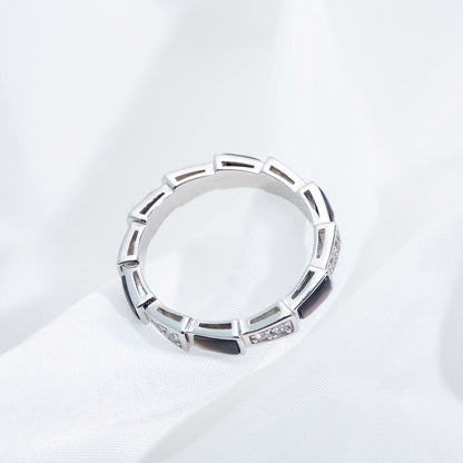 [OAK JURI]SERPENTI RING SILVER  DIAMOND BLACK MOP 3MM