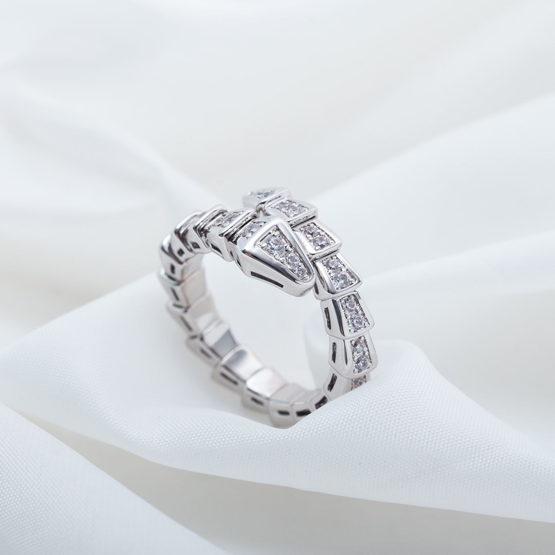 [OAK JURI]SERPENTI RING SILVER DIAMOND PAVED 4MM