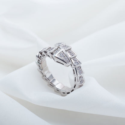 [OAK JURI]SERPENTI RING SILVER DIAMOND PAVED 4MM