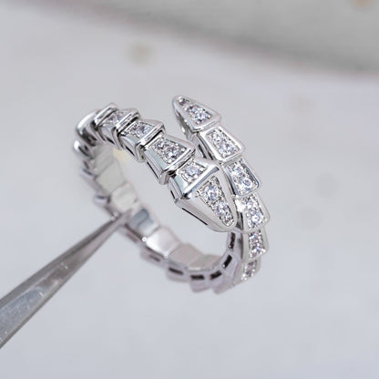 [OAK JURI]SERPENTI RING SILVER DIAMOND PAVED 4MM