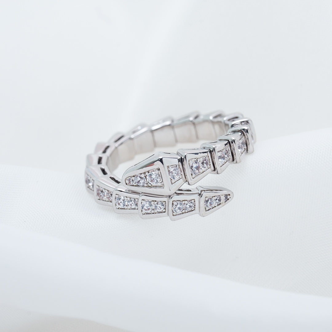 [OAK JURI]SERPENTI RING SILVER DIAMOND PAVED 4MM