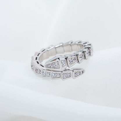 [OAK JURI]SERPENTI RING SILVER DIAMOND PAVED 4MM