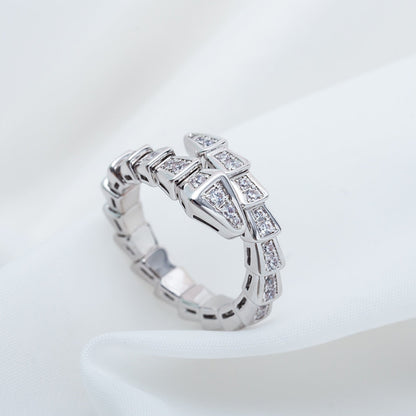 [OAK JURI]SERPENTI RING SILVER DIAMOND PAVED 4MM
