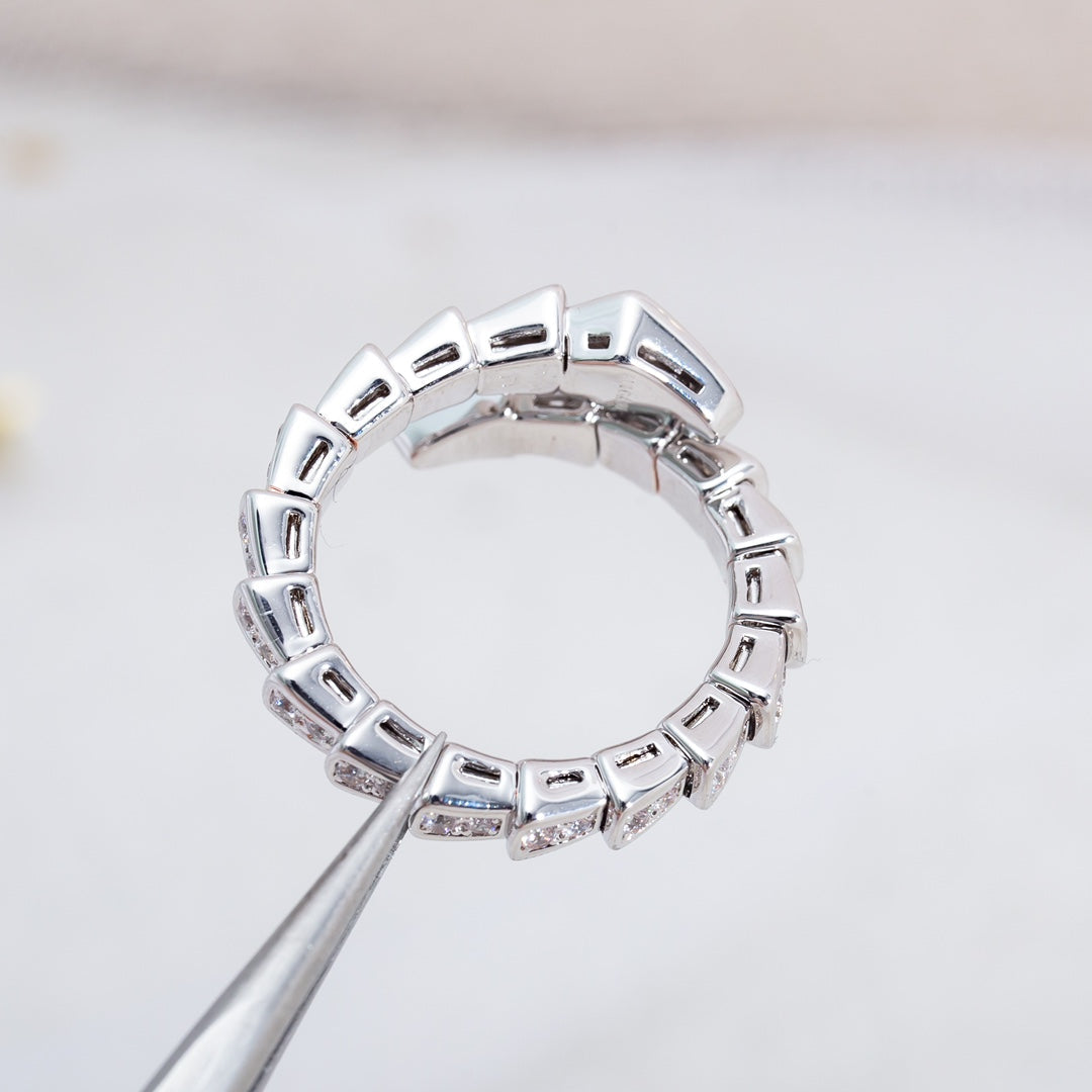 [OAK JURI]SERPENTI RING SILVER DIAMOND PAVED 4MM