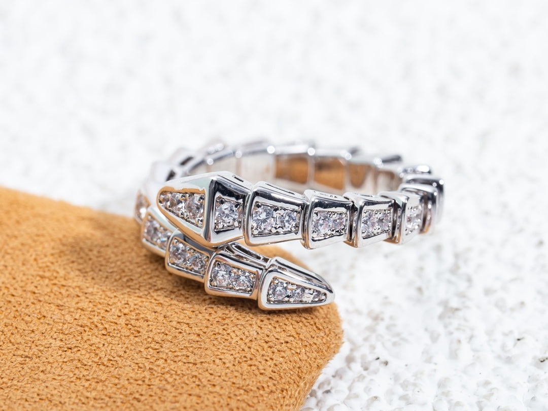 [OAK JURI]SERPENTI RING SILVER DIAMOND PAVED 4MM