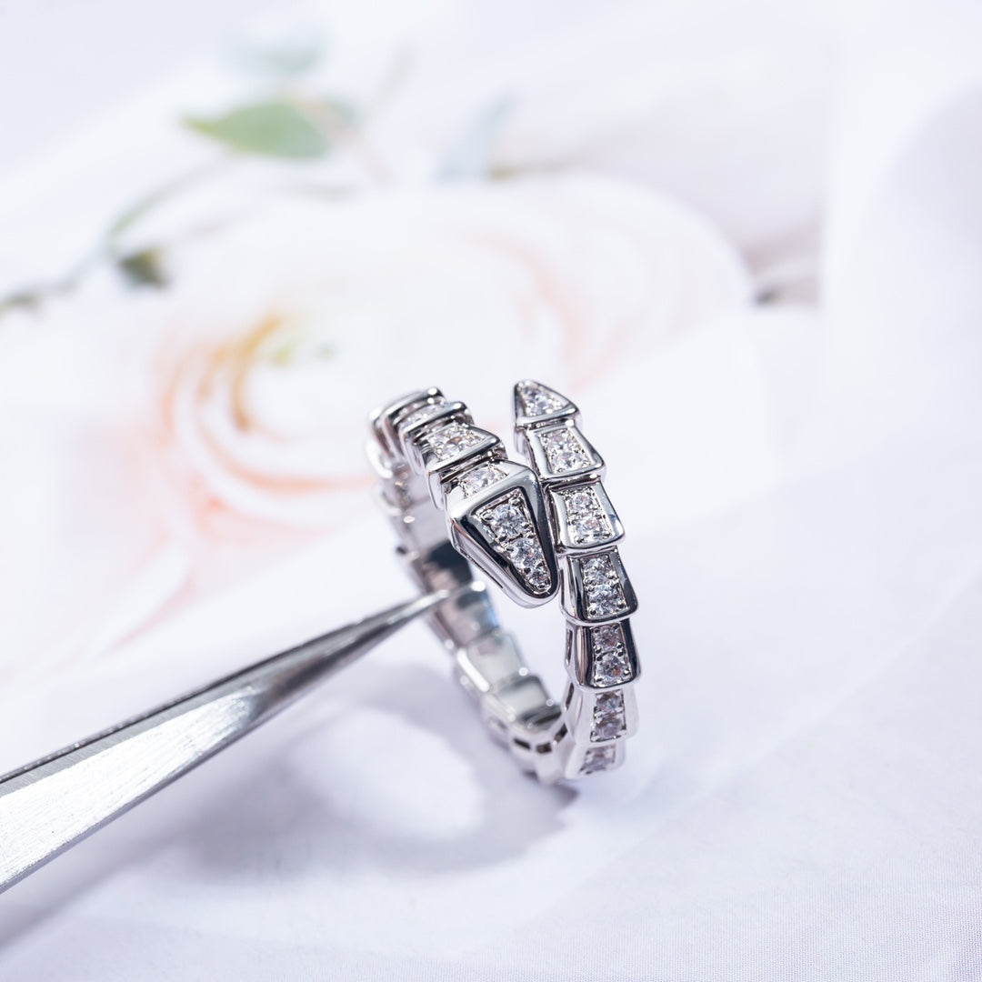 [OAK JURI]SERPENTI RING SILVER DIAMOND PAVED 4MM