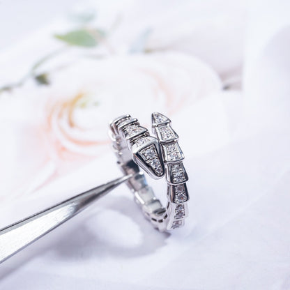[OAK JURI]SERPENTI RING SILVER DIAMOND PAVED 4MM