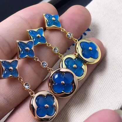 [OAK JURI]STAR AND SUN AGATE DIAMOND EARRINGS