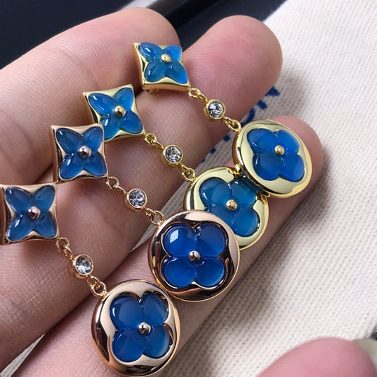 [OAK JURI]STAR AND SUN AGATE DIAMOND EARRINGS