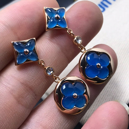 [OAK JURI]STAR AND SUN AGATE DIAMOND EARRINGS