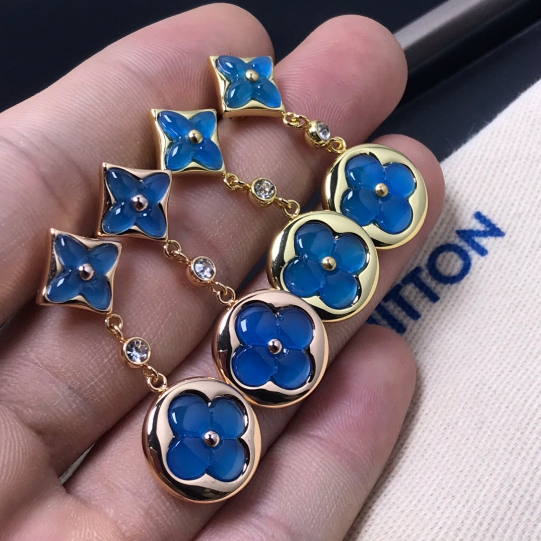 [OAK JURI]STAR AND SUN AGATE DIAMOND EARRINGS