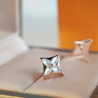 [OAK JURI]STAR MOP PINK GOLD EARRINGS