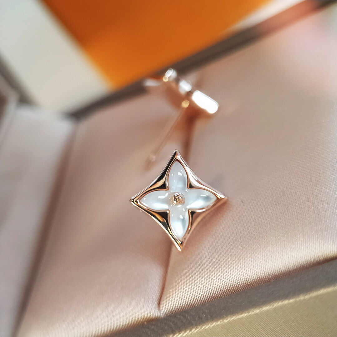 [OAK JURI]STAR MOP PINK GOLD EARRINGS