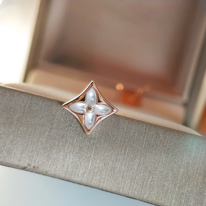 [OAK JURI]STAR MOP PINK GOLD EARRINGS