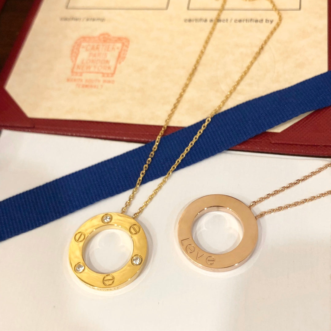 [OAK JURI]LOVE NECKLACE 16MM 3 DIAMONDS