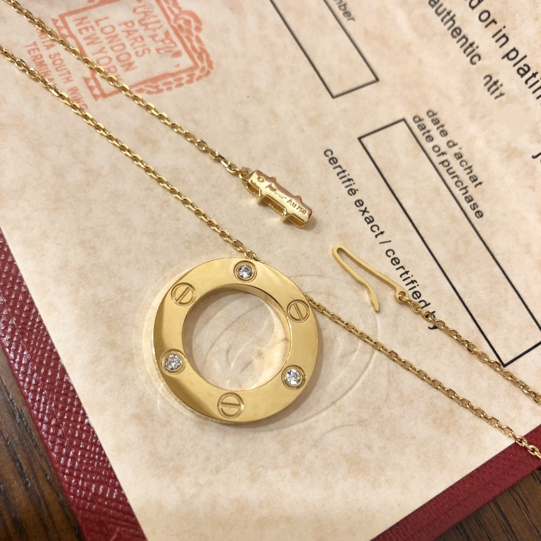 [OAK JURI]LOVE NECKLACE 16MM 3 DIAMONDS