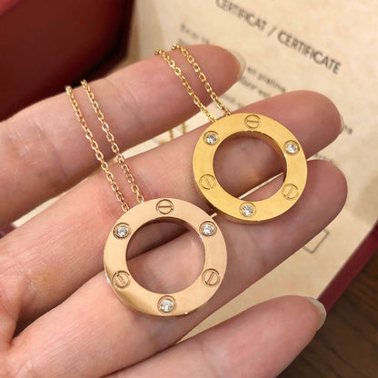 [OAK JURI]LOVE NECKLACE 16MM 3 DIAMONDS