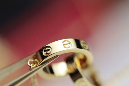 [OAK JURI]LOVE NECKLACE DOUBLE RING GOLD
