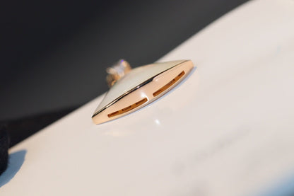 [OAK JURI]DREAM NECKLACE WHITE MOP PINK GOLD 1 DIAMOND