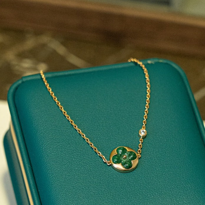 [OAK JURI]SUN MALACHITE 1 DIAMOND PINK GOLD BRACELET