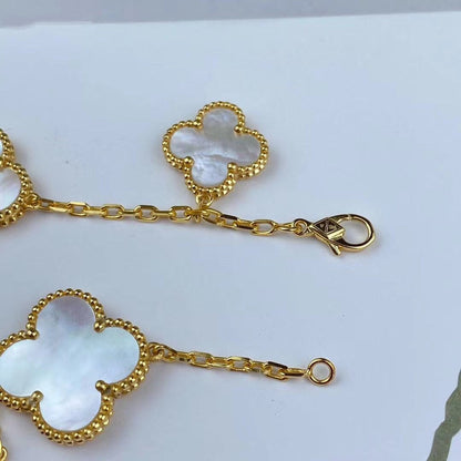 [OAK JURI]MAGIC CLOVER MOP GOLD BRACELET 5 MOTIFS