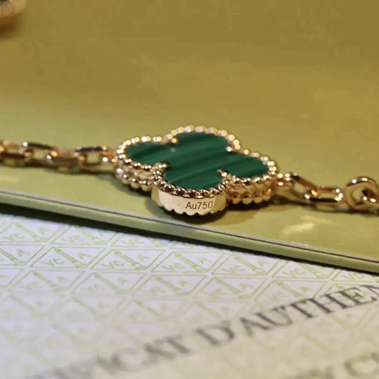 [OAK JURI] CLOVER 5 MOTIF MALACHITE BRACELET COLLECTION