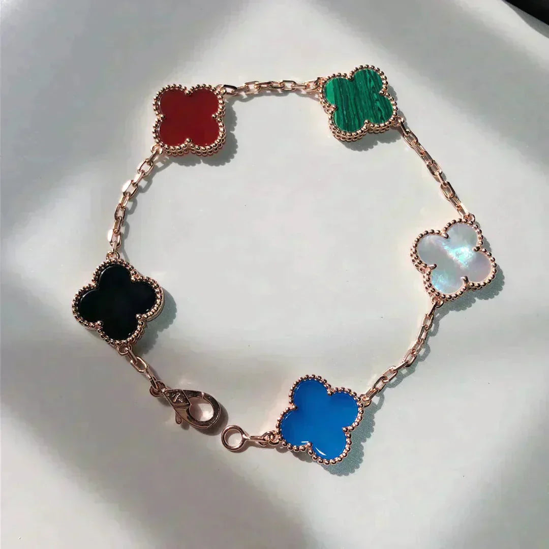 [OAK JURI]CLOVER 5 MOTIFS MULTICOLOR BRACELET