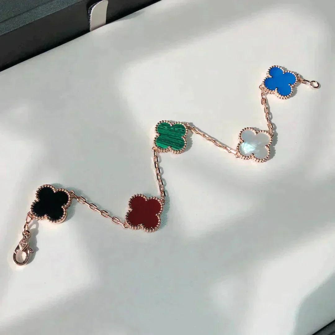 [OAK JURI]CLOVER 5 MOTIFS MULTICOLOR BRACELET