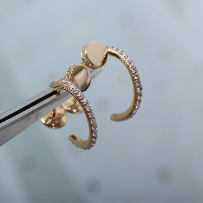 [OAK JURI]JUSTE EARRINGS 12.75MM PINK GOLD DIAMOND