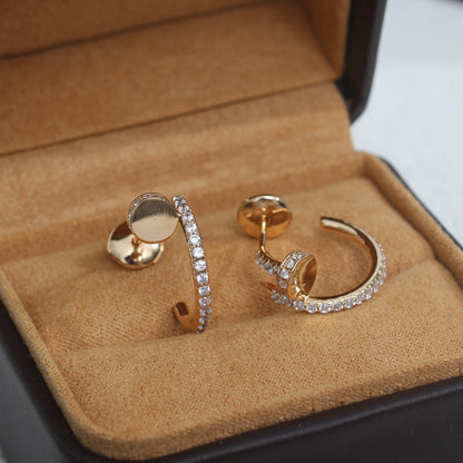 [OAK JURI]JUSTE EARRINGS 12.75MM PINK GOLD DIAMOND