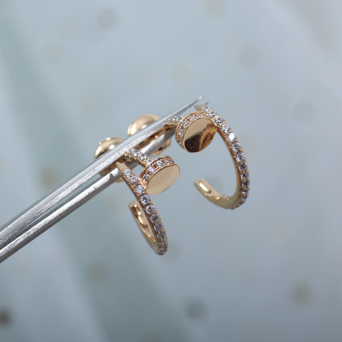 [OAK JURI]JUSTE EARRINGS 12.75MM PINK GOLD DIAMOND