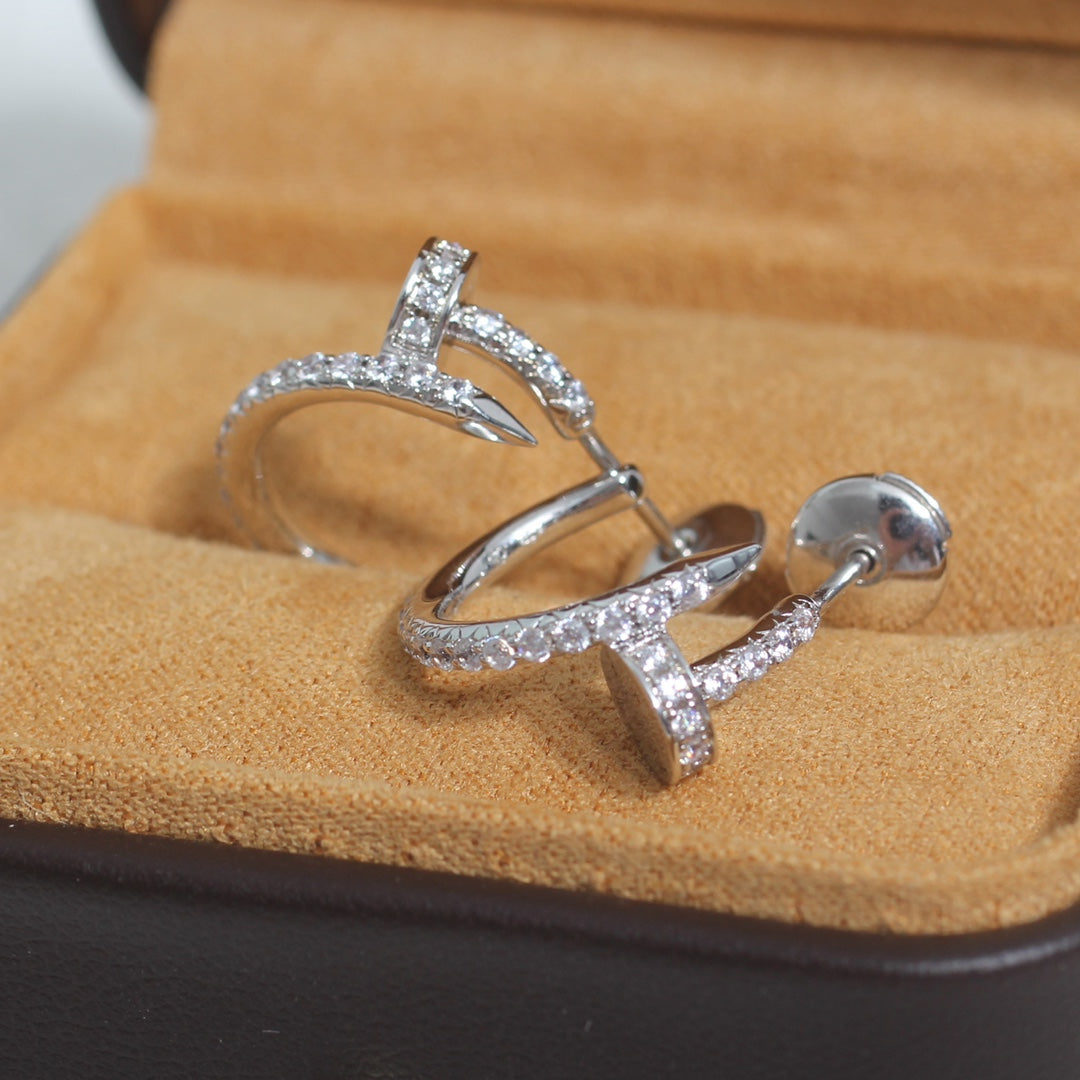 [OAK JURI]JUSTE EARRINGS 12.75MM SILVER DIAMOND