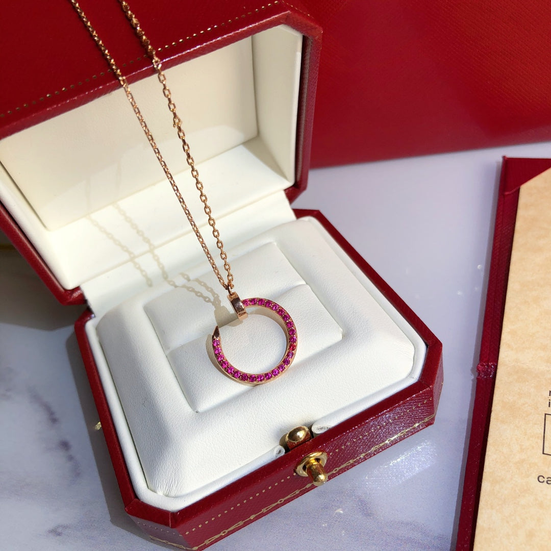 [OAK JURI]JUSTE NECKLACE GOLD RED DIAMONDS