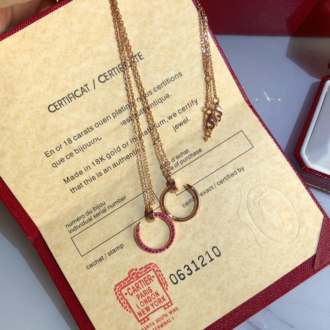 [OAK JURI]JUSTE NECKLACE GOLD RED DIAMONDS