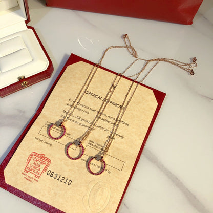 [OAK JURI]JUSTE NECKLACE GOLD RED DIAMONDS