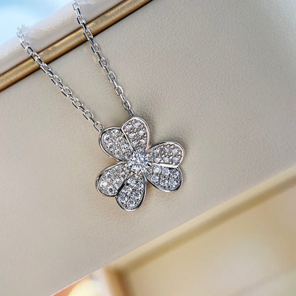 [OAK JURI]CLOVER DIAMOND NECKLACE SILVER