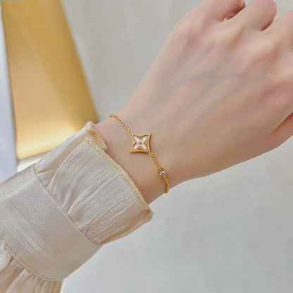 [OAK JURI]STAR 1 DIAMOND PINK GOLD BRACELET