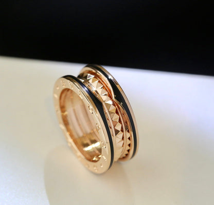 [OAK JURI]ZERO 1 PINK GOLD BLACK CERAMIC RING