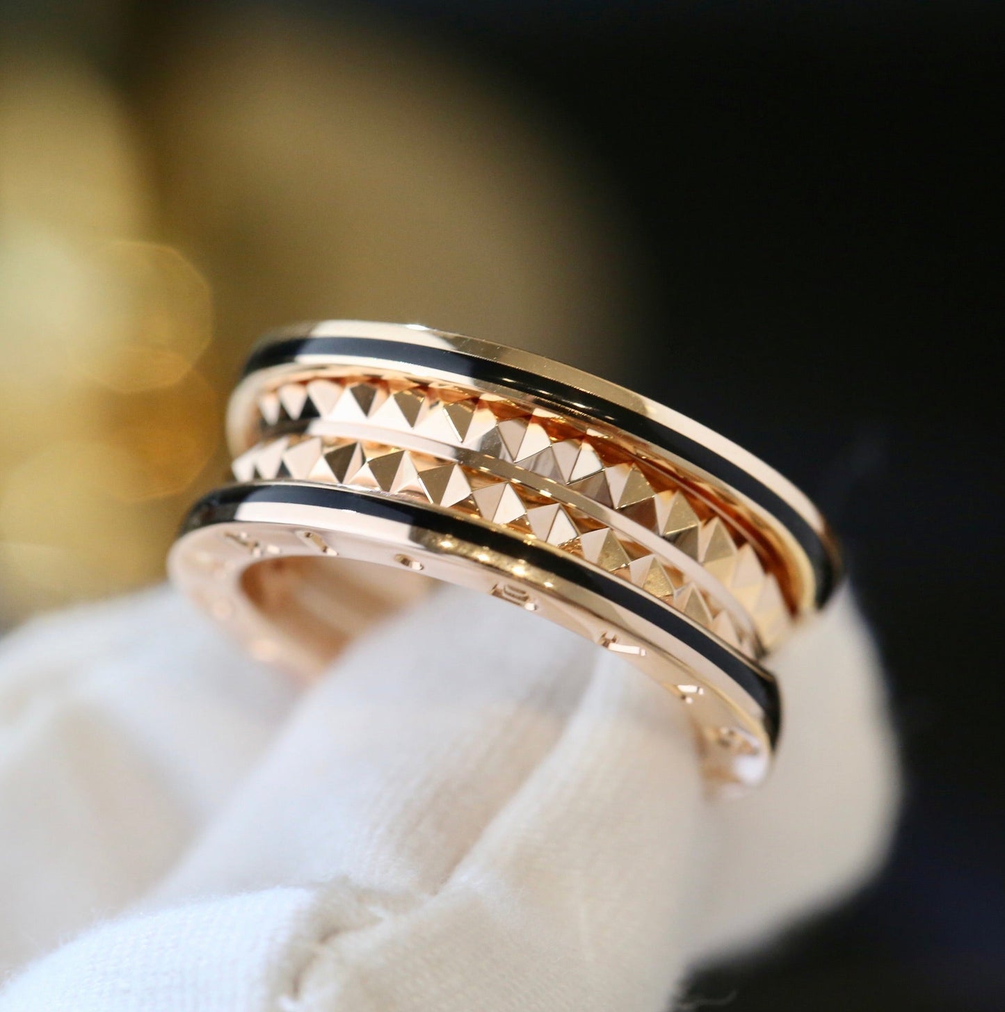 [OAK JURI]ZERO 1 PINK GOLD BLACK CERAMIC RING