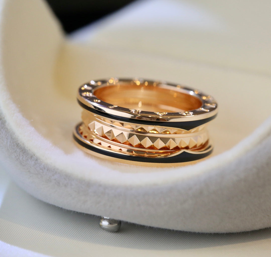 [OAK JURI]ZERO 1 PINK GOLD BLACK CERAMIC RING