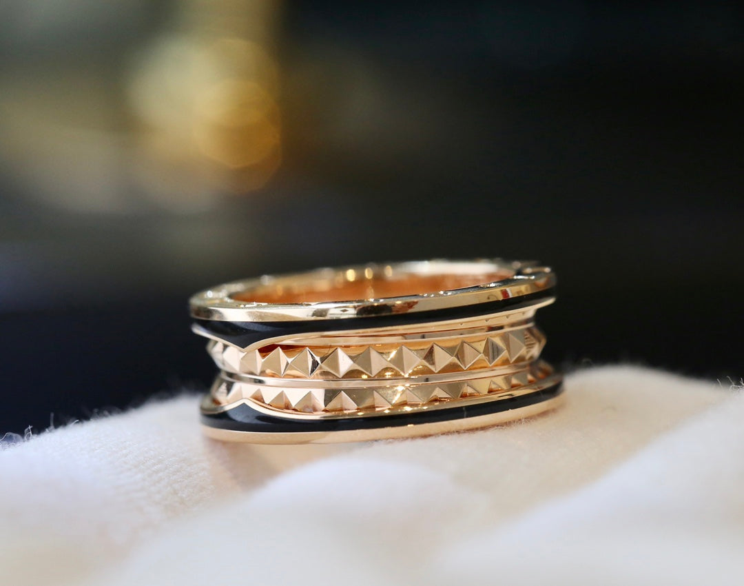 [OAK JURI]ZERO 1 PINK GOLD BLACK CERAMIC RING
