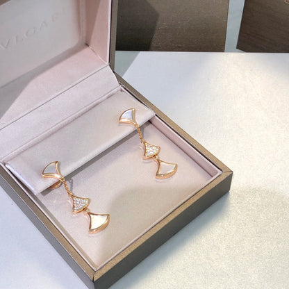 [OAK JURI]DREAM EARRINGS 3 MOTIFS DIAMOND MOP PINK GOLD