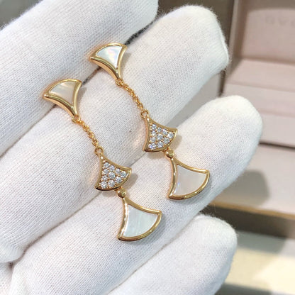 [OAK JURI]DREAM EARRINGS 3 MOTIFS DIAMOND MOP PINK GOLD