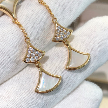 [OAK JURI]DREAM EARRINGS 3 MOTIFS DIAMOND MOP PINK GOLD
